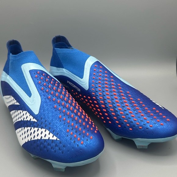 Adidas Predator Accuracy+ FG Blue White Soccer Cleats GZ2606, Men's Size 13 - Picture 5 of 6